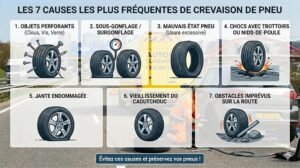 Les 7 causes les plus fréquentes de crevaison de pneu