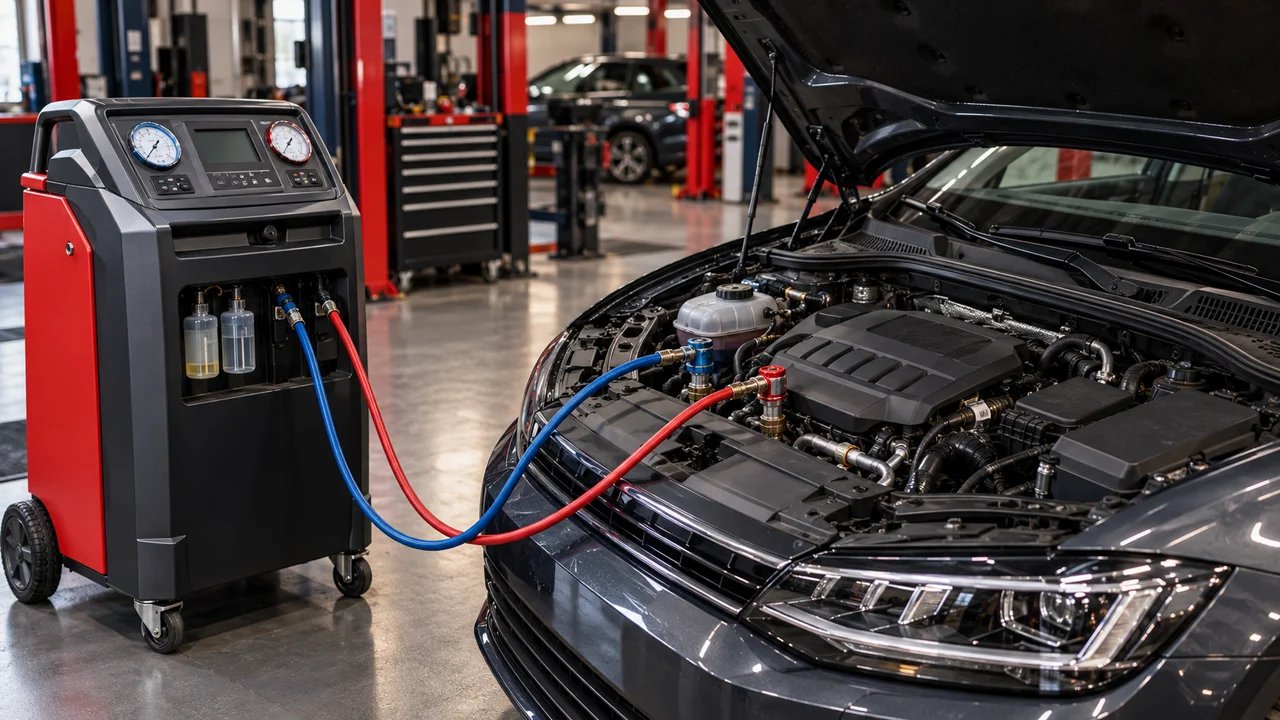 Contrôle et recharge du système de climatisation d'une voiture dans un garage au Luxembourg
